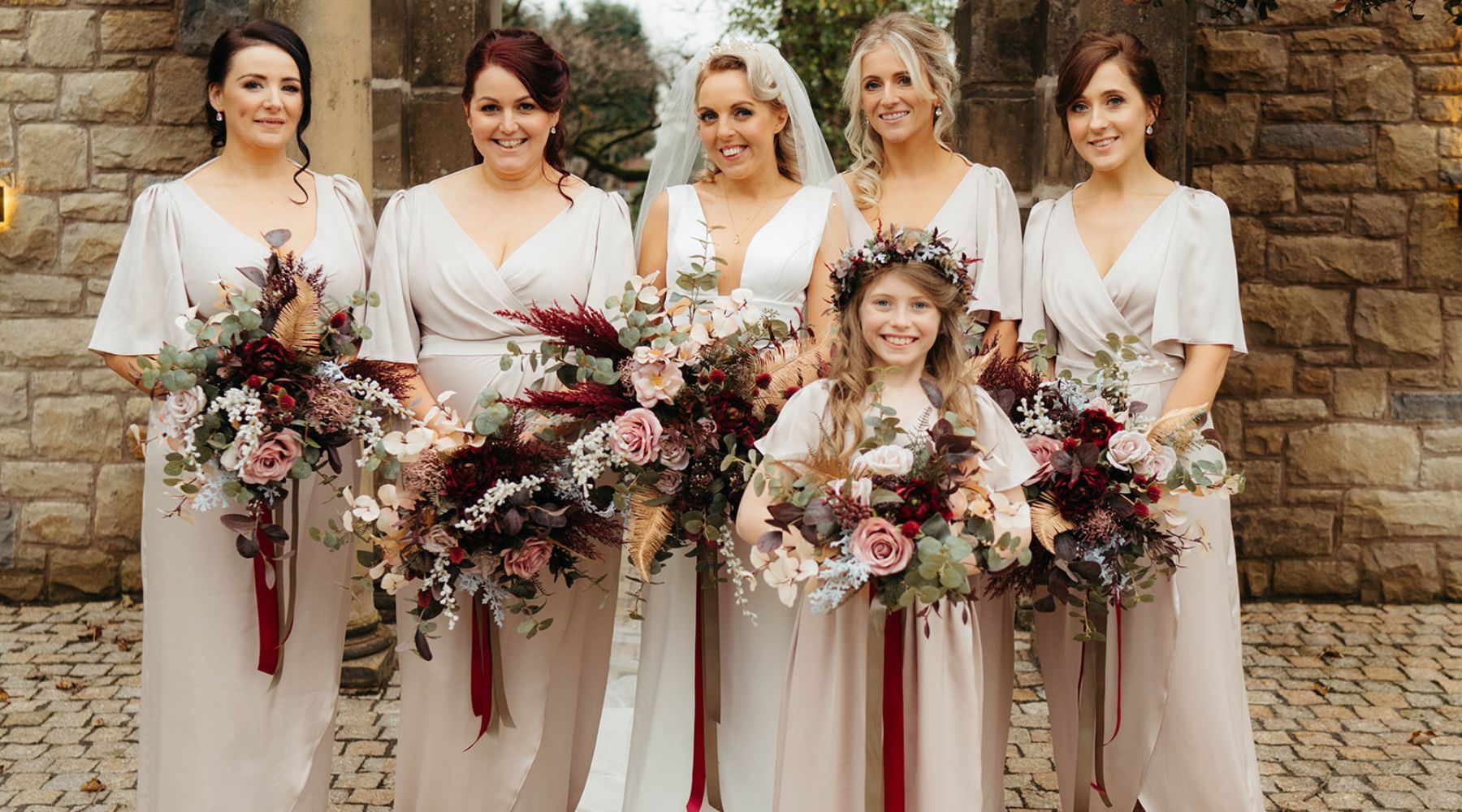 Belfast Florist Innocent Chaos shows off faux wedding flowers at their wedding at the rabbit hotel.