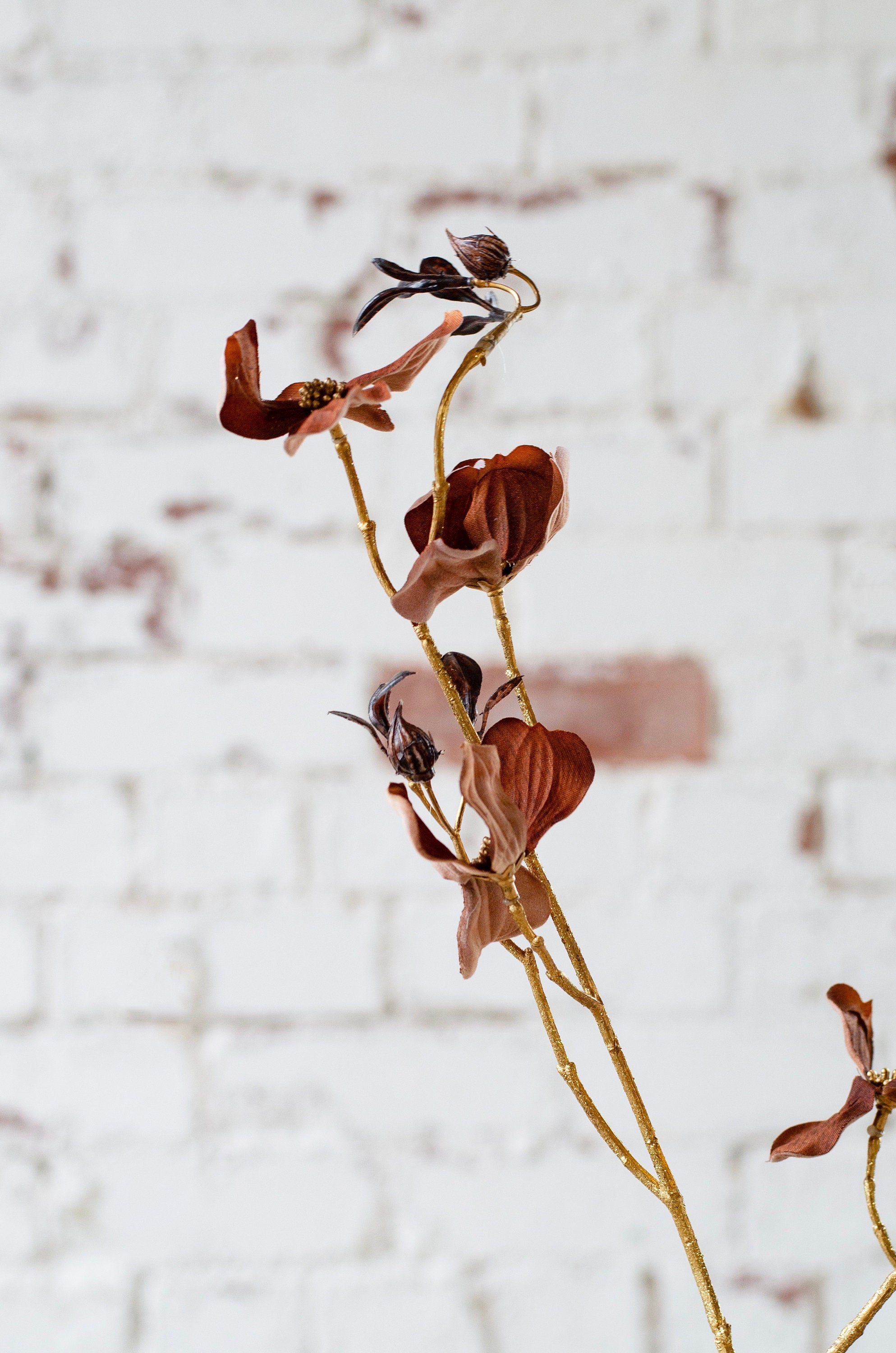 Gold and brown fax dogwood stem, diy wedding, wreath making, autumn decor
