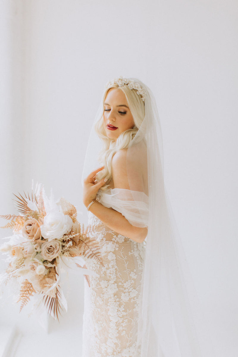 Large faux flower bridal bouquet 