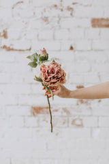 Dry look blush open peony spray