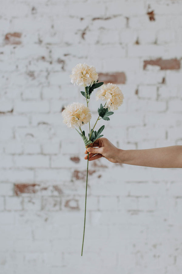 Artificial peach fluffy hydrangea spray 67cm