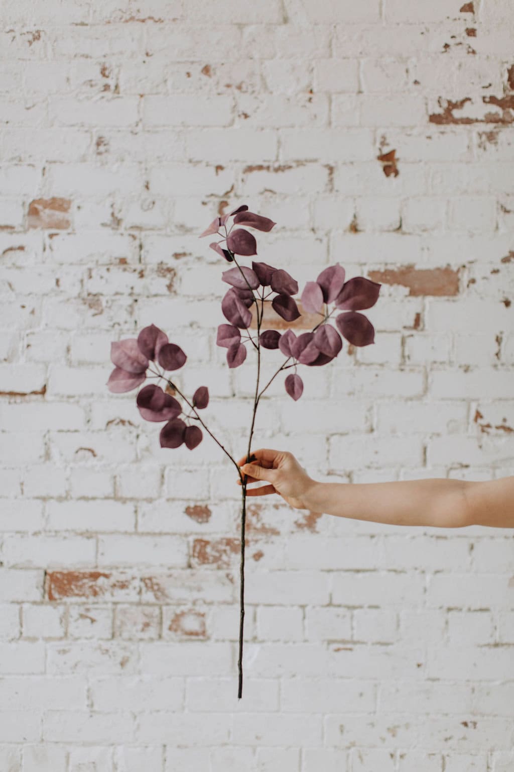 Faux purple eucalyptus spray, diy wedding flowers 54cm stem