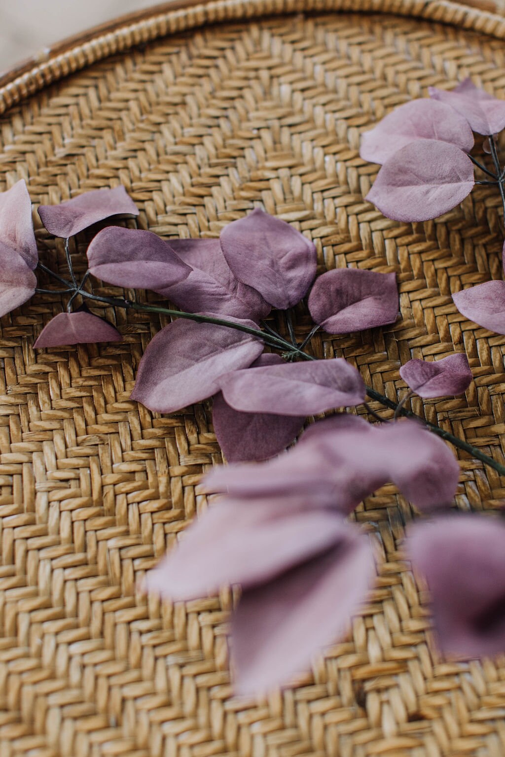Faux purple eucalyptus spray, diy wedding flowers 54cm stem