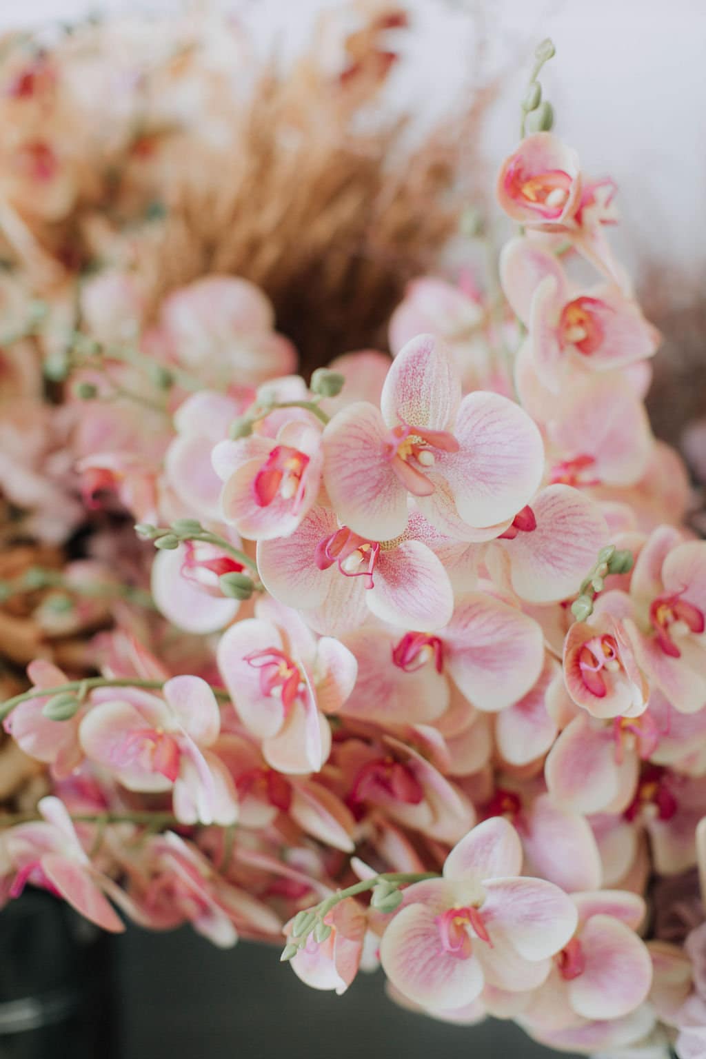 Pale pink faux orchid stem