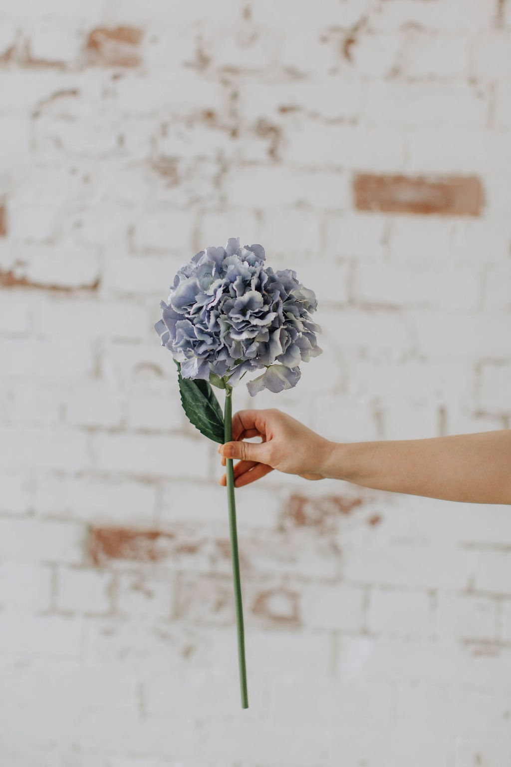 Lifelike artificial blue hydrangea head 54cm, diy wedding flowers
