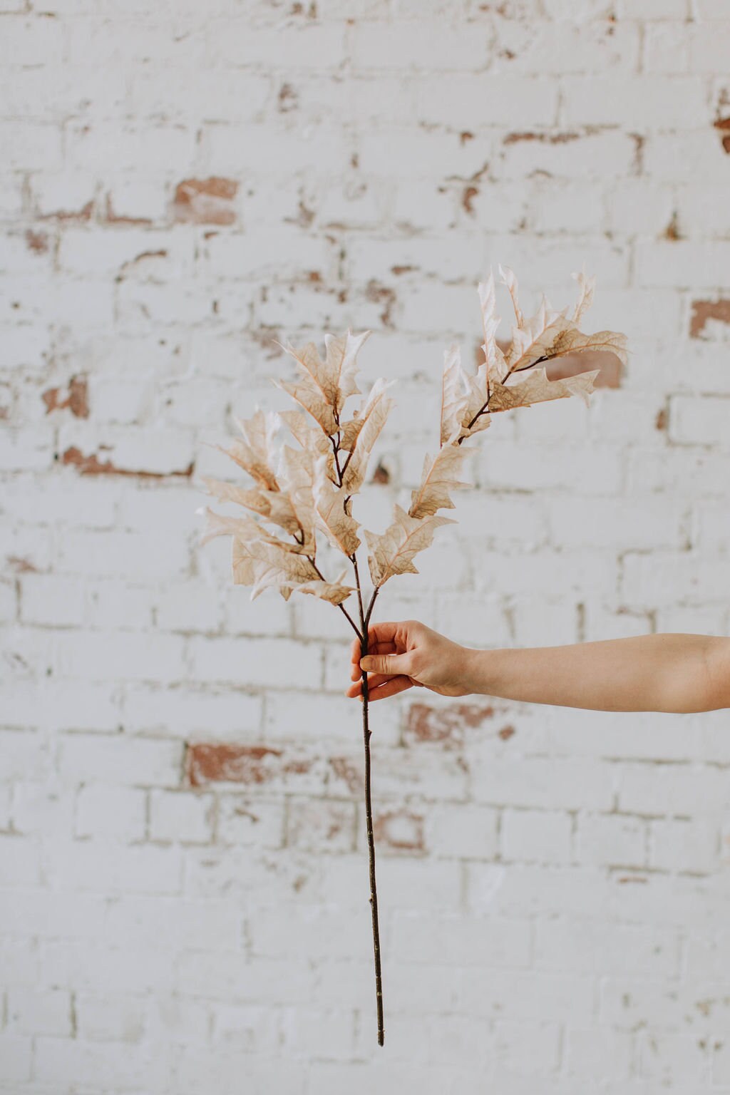 Faux beige foliage spray for weddings or craft projects, 91cm faux foliage stem