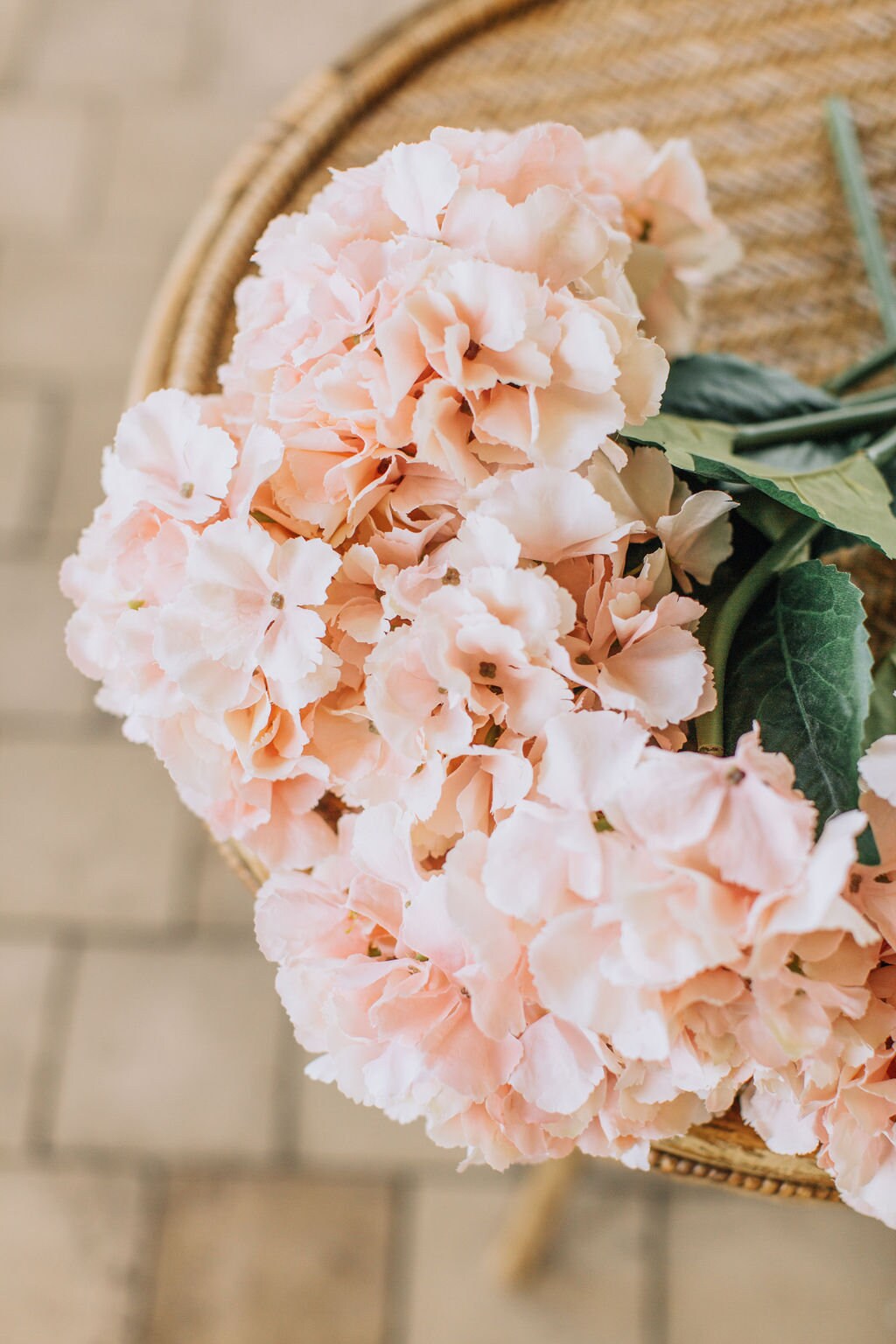 Peach Pink Artificial Hydrangea - 54cm Tall Single Stem for Home Decor or DIY Crafts