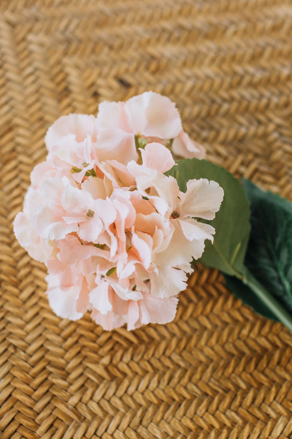 Peach Pink Artificial Hydrangea - 54cm Tall Single Stem for Home Decor or DIY Crafts