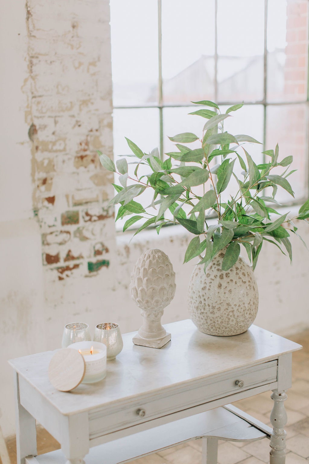Faux eucalyptus long leaf, artificial eucalyptus stem