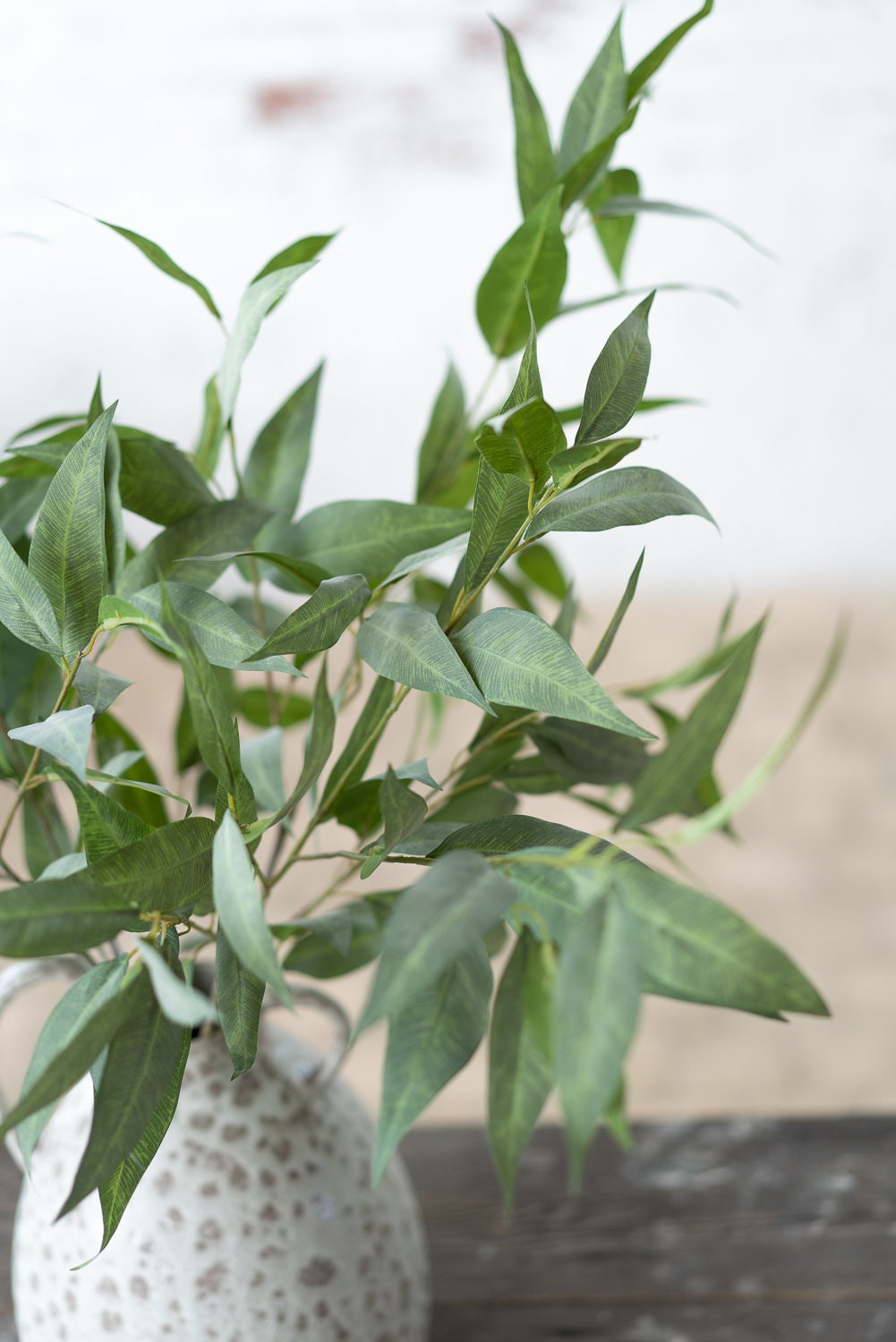 Faux eucalyptus long leaf, artificial eucalyptus stem