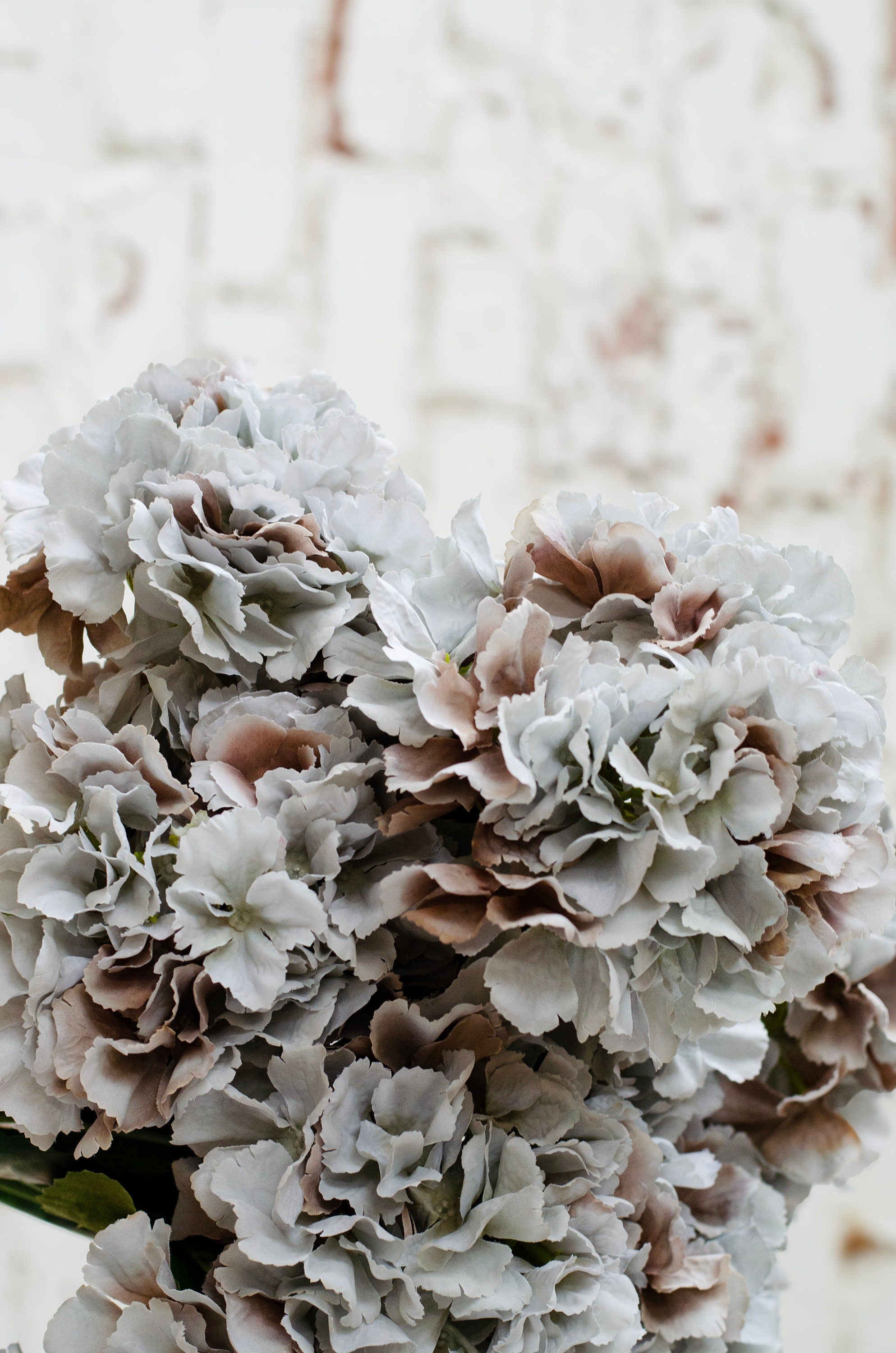 Lifelike artificial dusky blue hydrangea head 54cm, diy wedding flowers