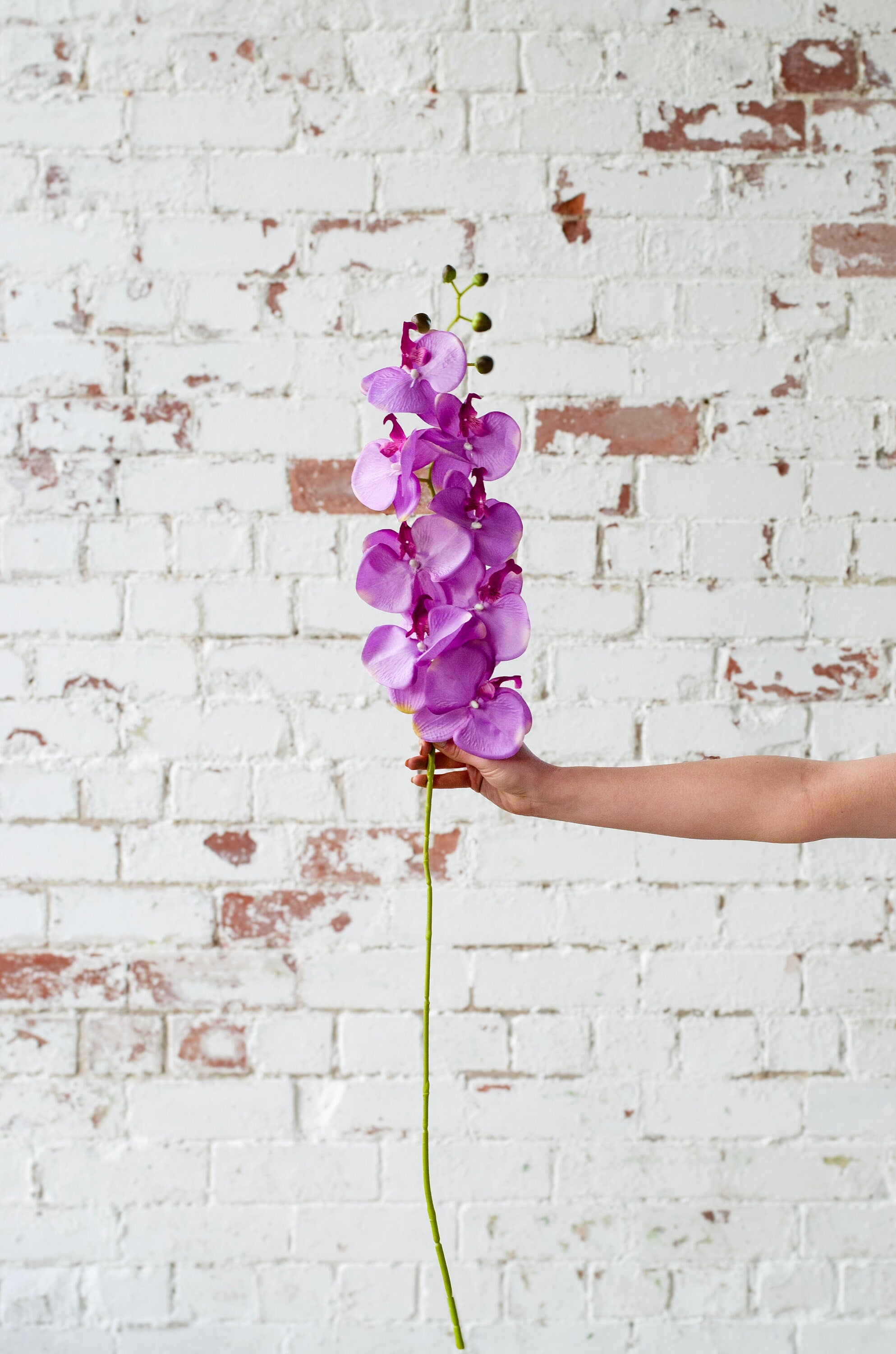 Bright Pale pink faux orchid stem