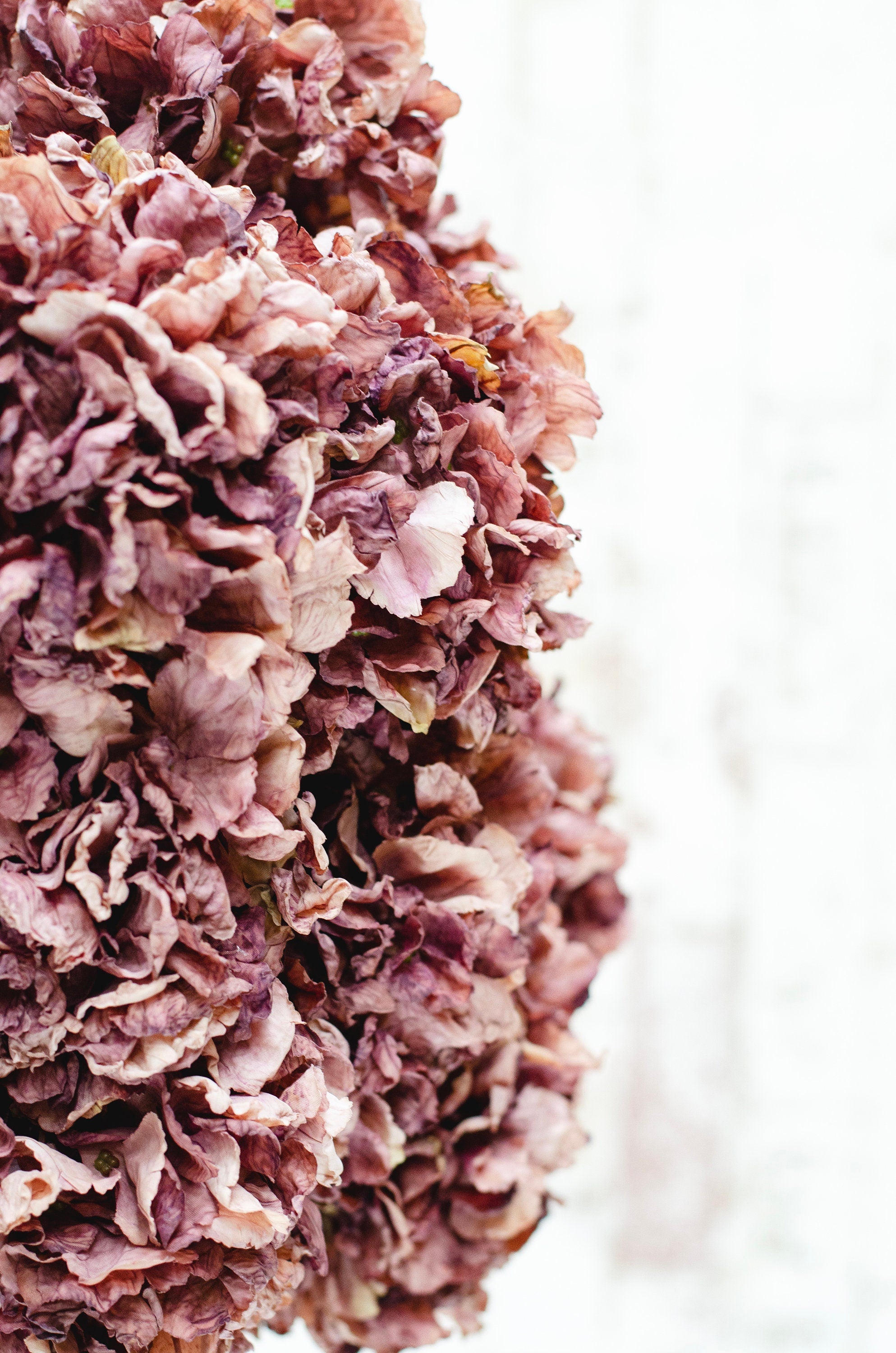 Purple Artificial Hydrangea - Realistic Dried-Look, 42cm Tall Single Stem for Home Decor or DIY Crafts