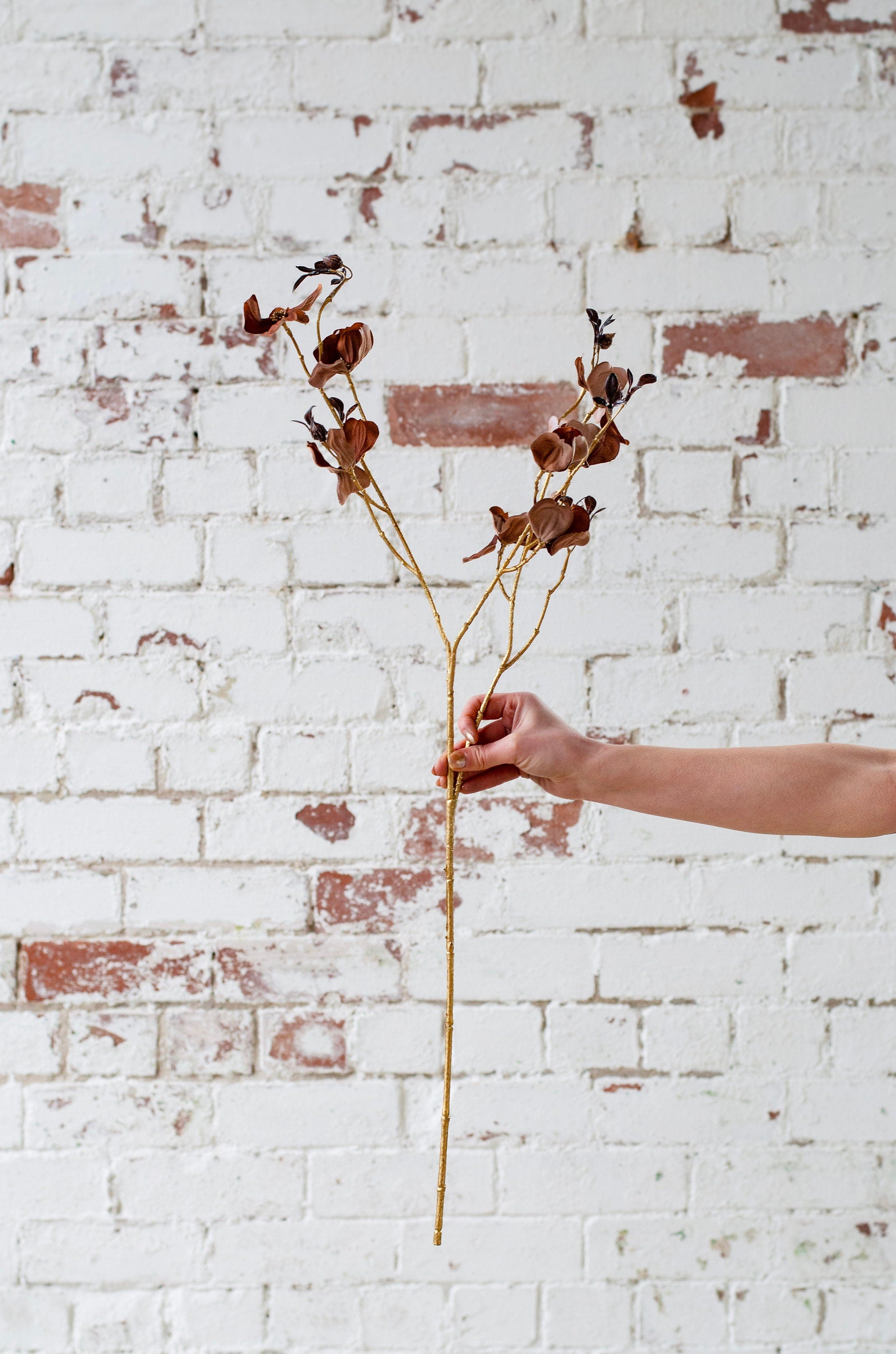 Gold and brown fax dogwood stem, diy wedding, wreath making, autumn decor