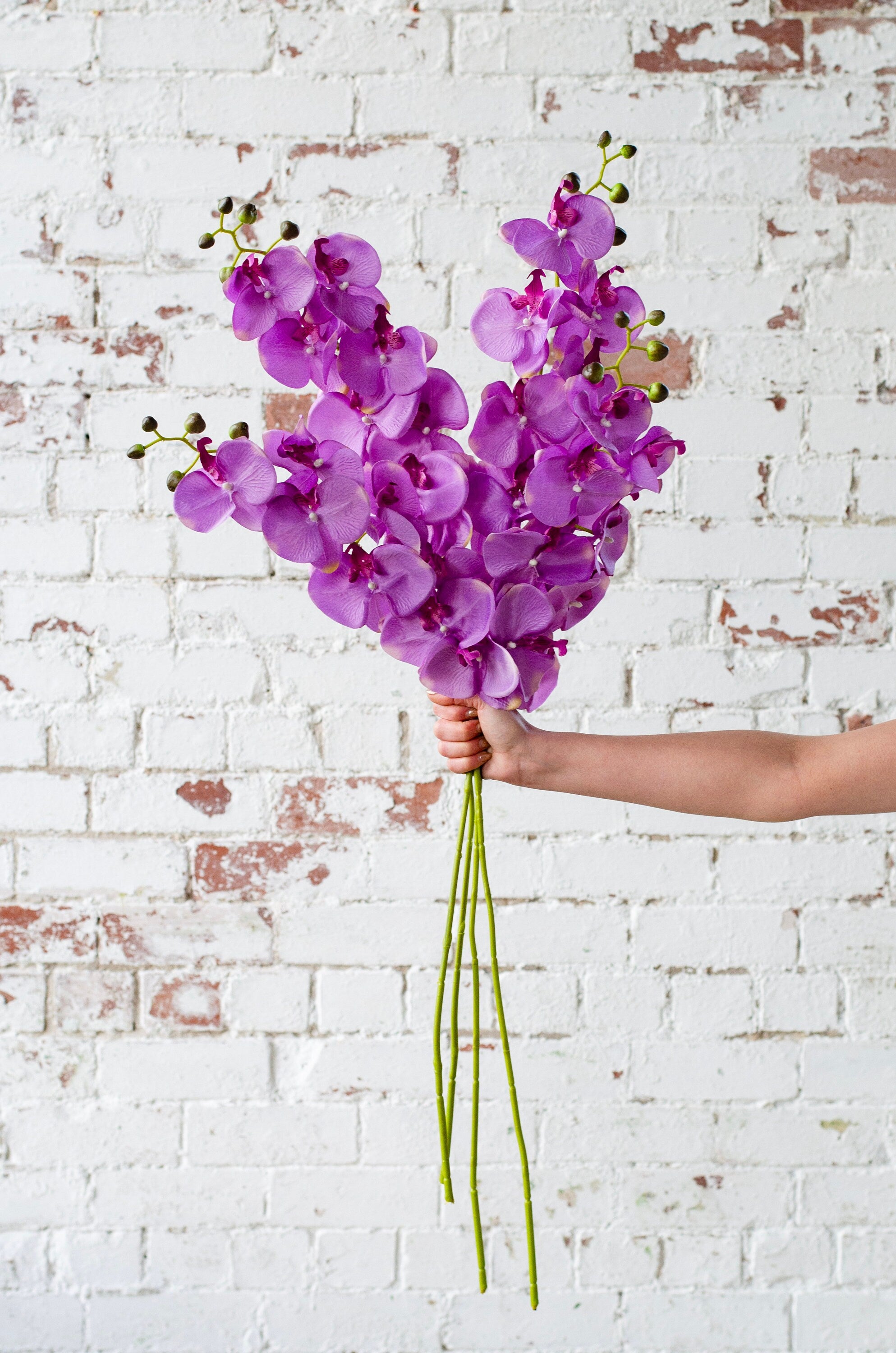 Bright Pale pink faux orchid stem