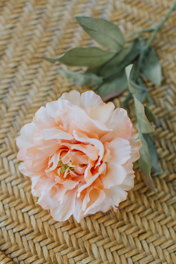 Artificial peony pale peach 54cm