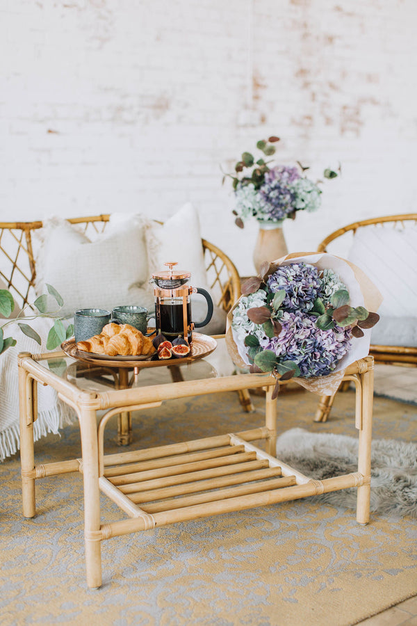 Quinn | Faux Hydrangea and Eucalyptus Arrangement