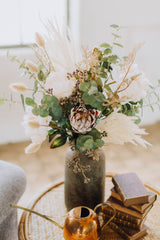 Athena | Faux Peony Protea and Eucalyptus Arrangement