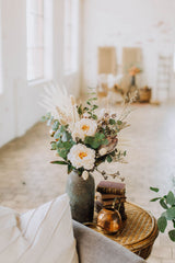 Athena | Faux Peony Protea and Eucalyptus Arrangement