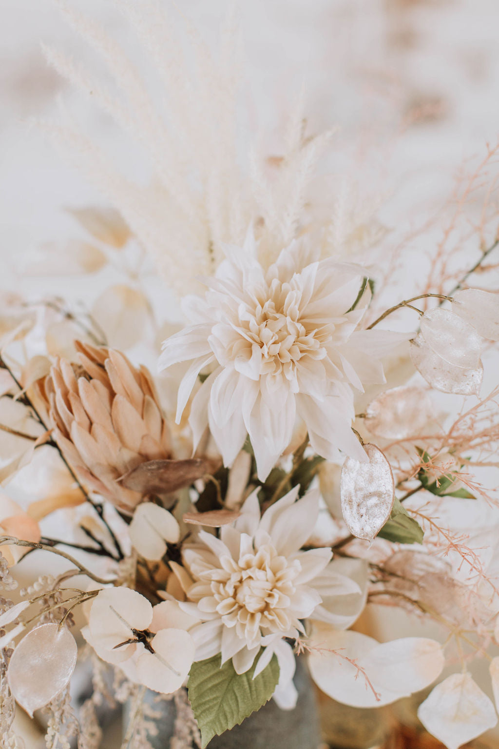 Stevie | Faux Boho Natural Peony Arrangement