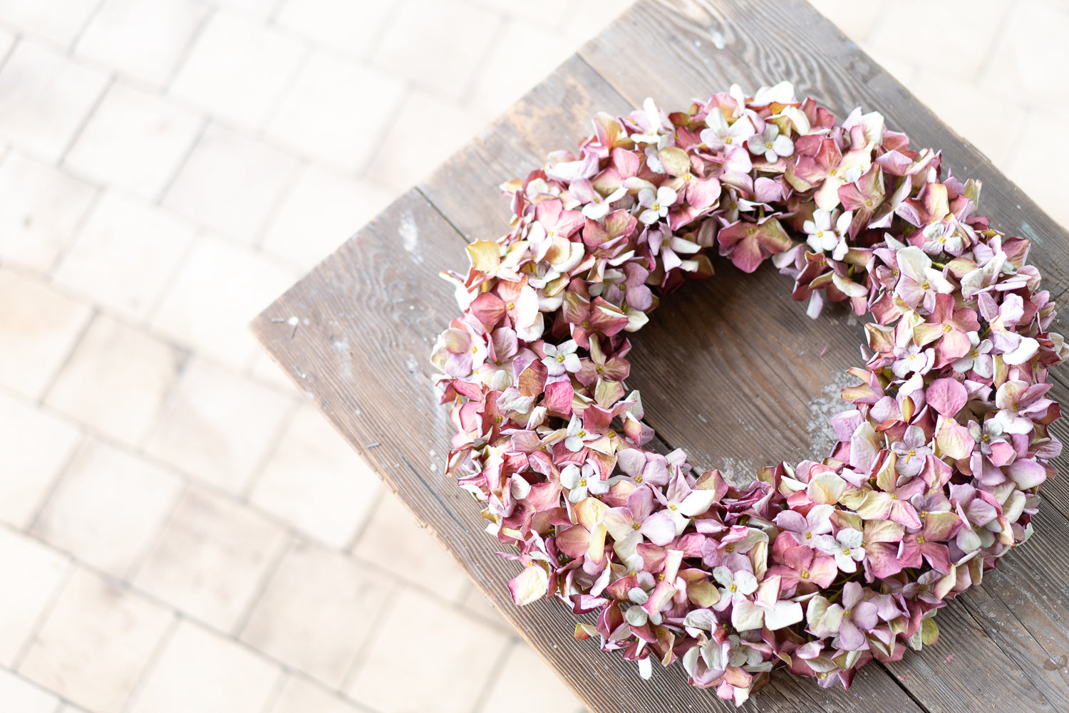 Luna Pink | Pink Crisp Hydrangea Wreath