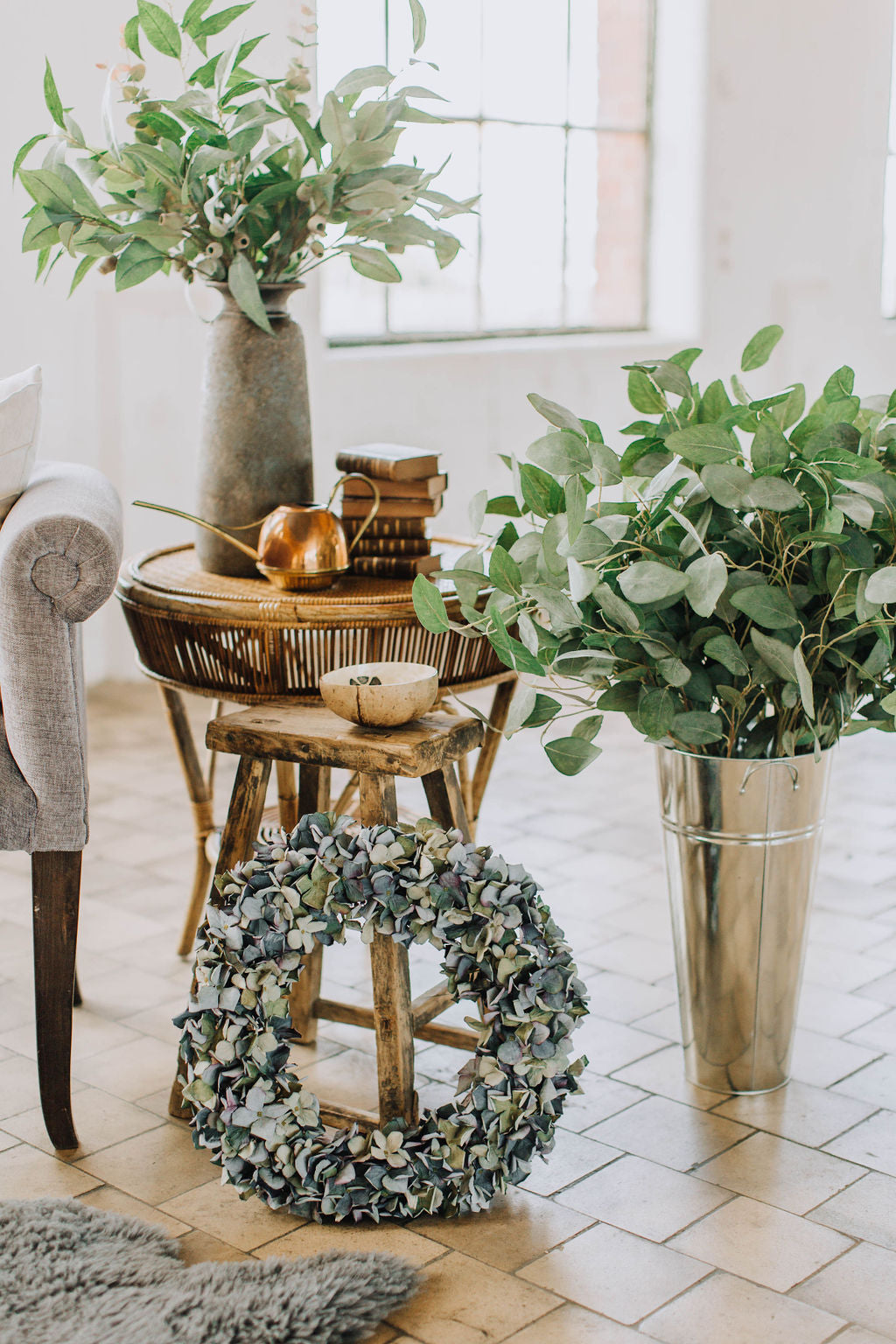 Luna Blue | Blue Crisp Hydrangea Wreath