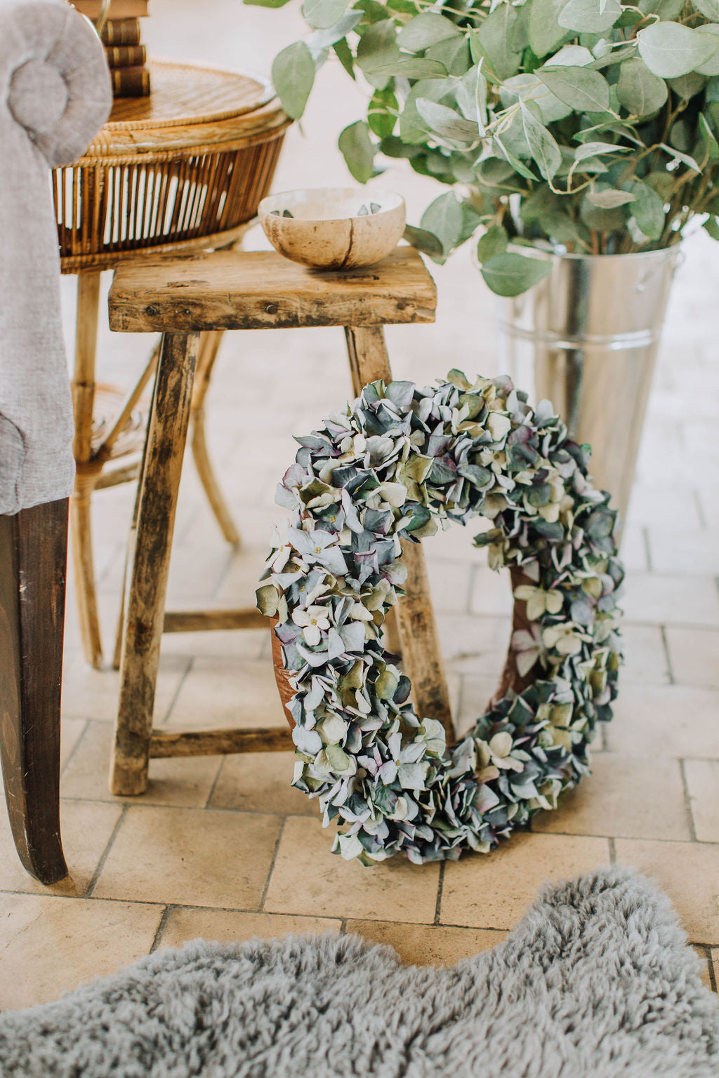 Luna Blue | Blue Crisp Hydrangea Wreath