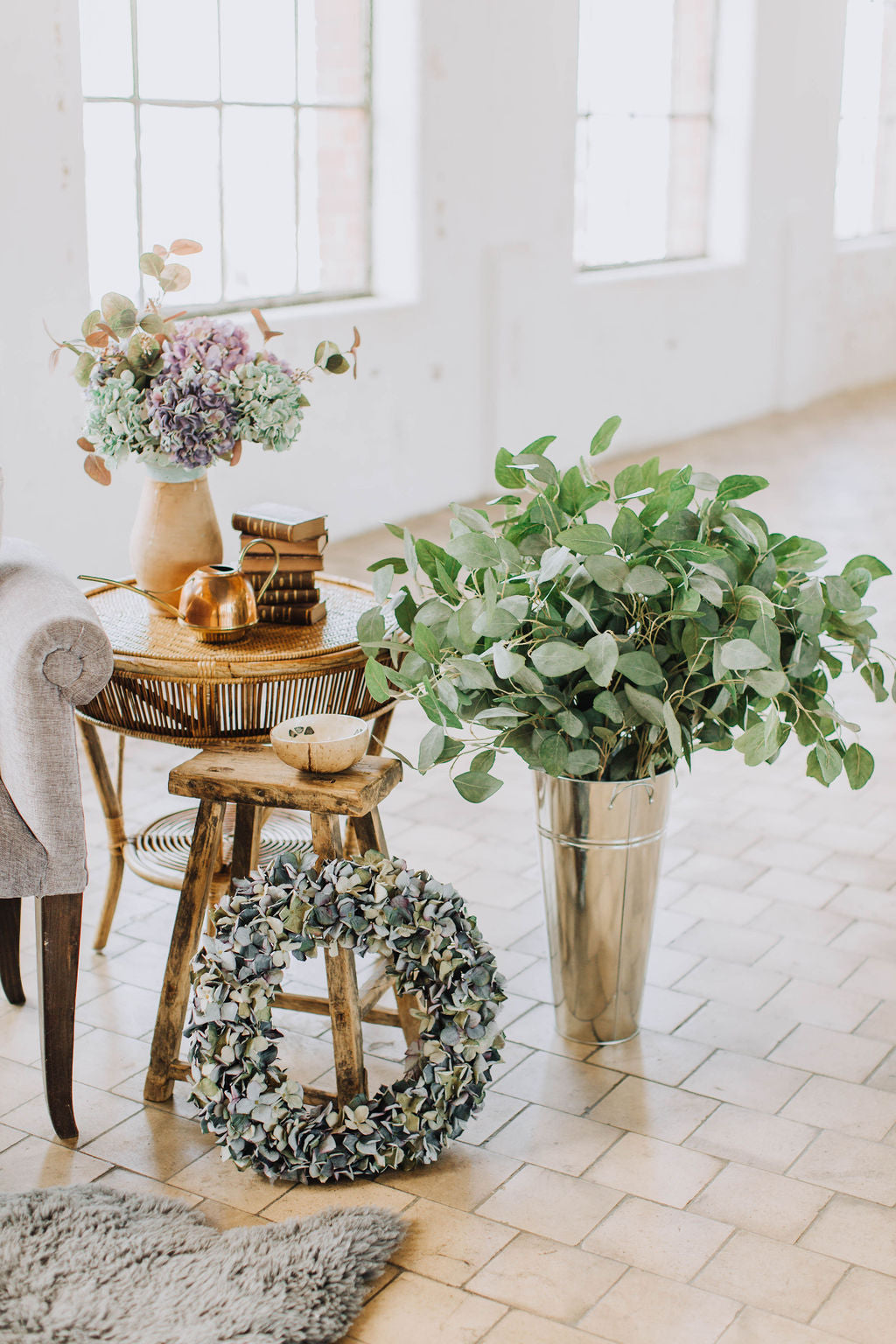 Luna Blue | Blue Crisp Hydrangea Wreath