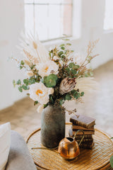 Athena | Faux Peony Protea and Eucalyptus Arrangement