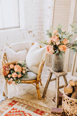 Autumn Blossom | Faux Peach Peony Arrangement