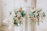 Close up of bridal bouquet, hand-made by Sharon Hay, founder of Innocent Chaos