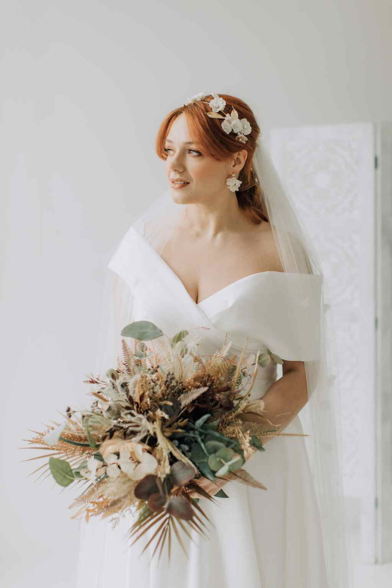 Rustic Brown and Green Wedding bouquet 